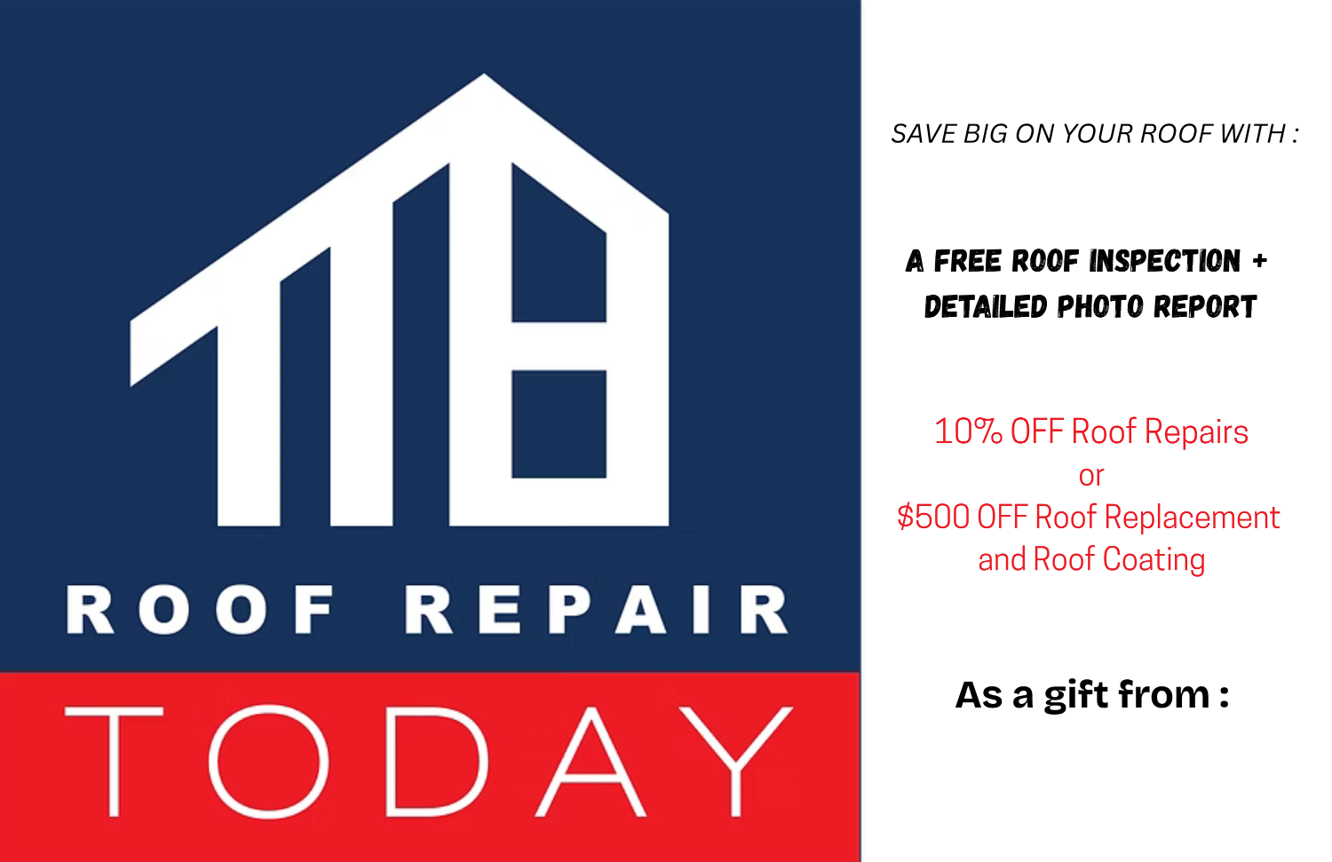 Postcard Front — Roof Repair Today